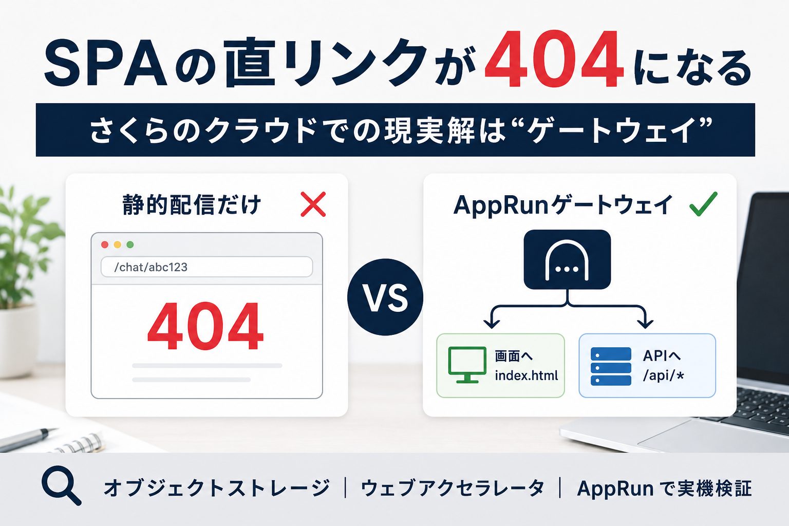 SPAの直リンクが404になる。さくらのクラウドでの現実解はゲートウェイ — 記事アイキャッチ画像